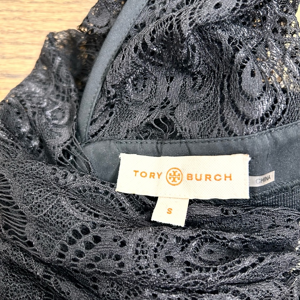 Tory Burch Tiana Black Lace sleeve Dress - Picture 12 of 12